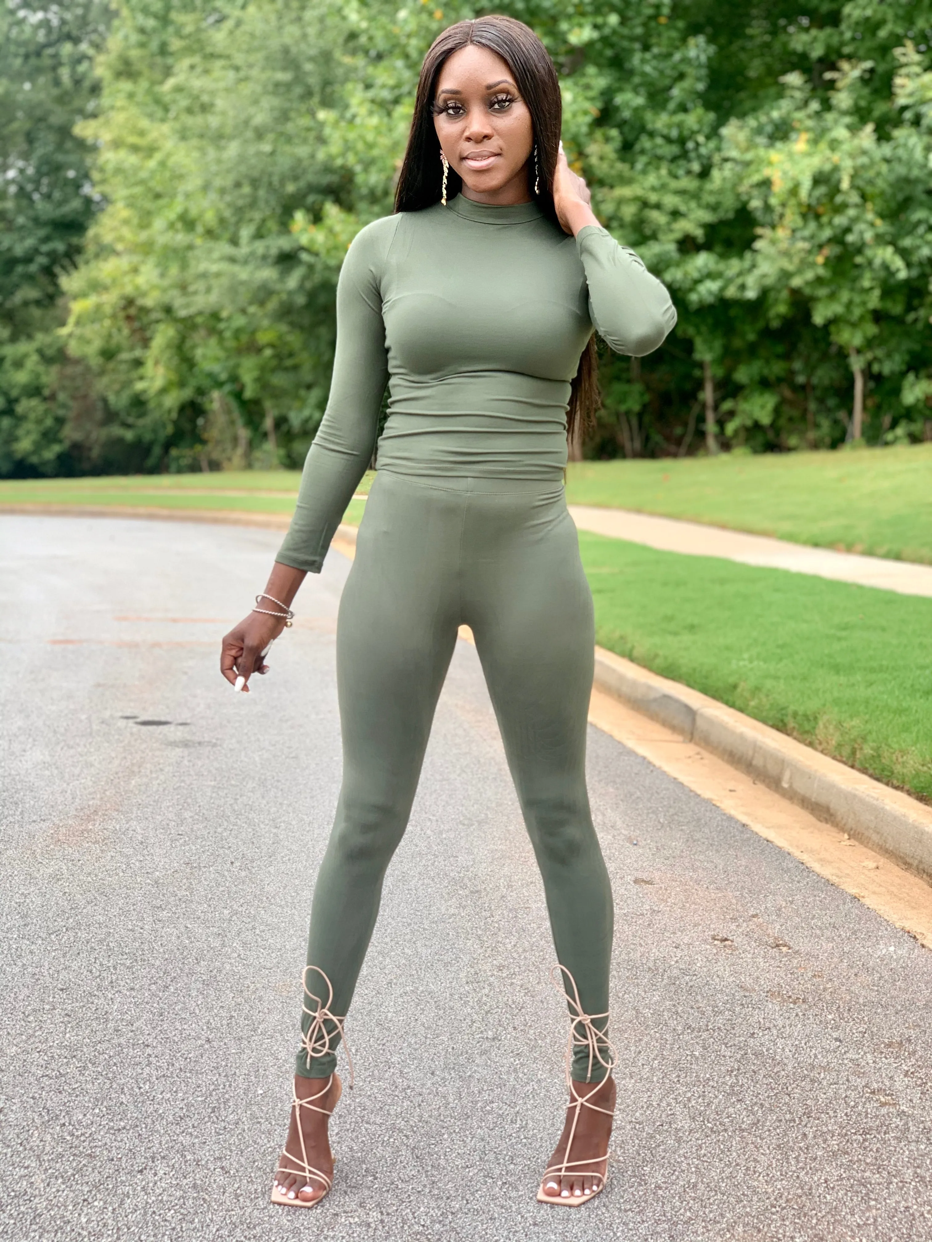 Ella Leggings Set | Olive