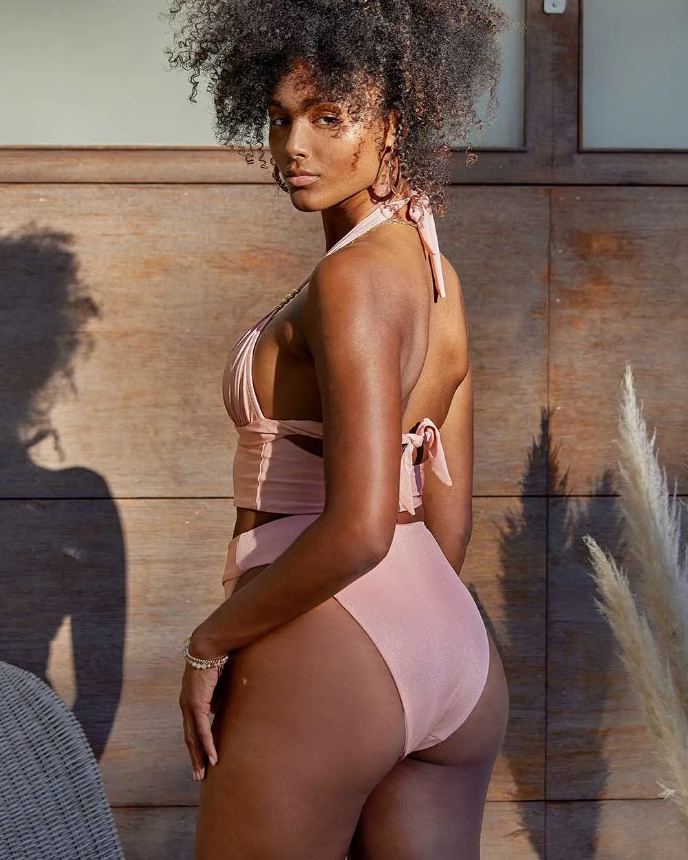 Envy Push Up® Padded Shimmer Crop Top and High Leg Bottom