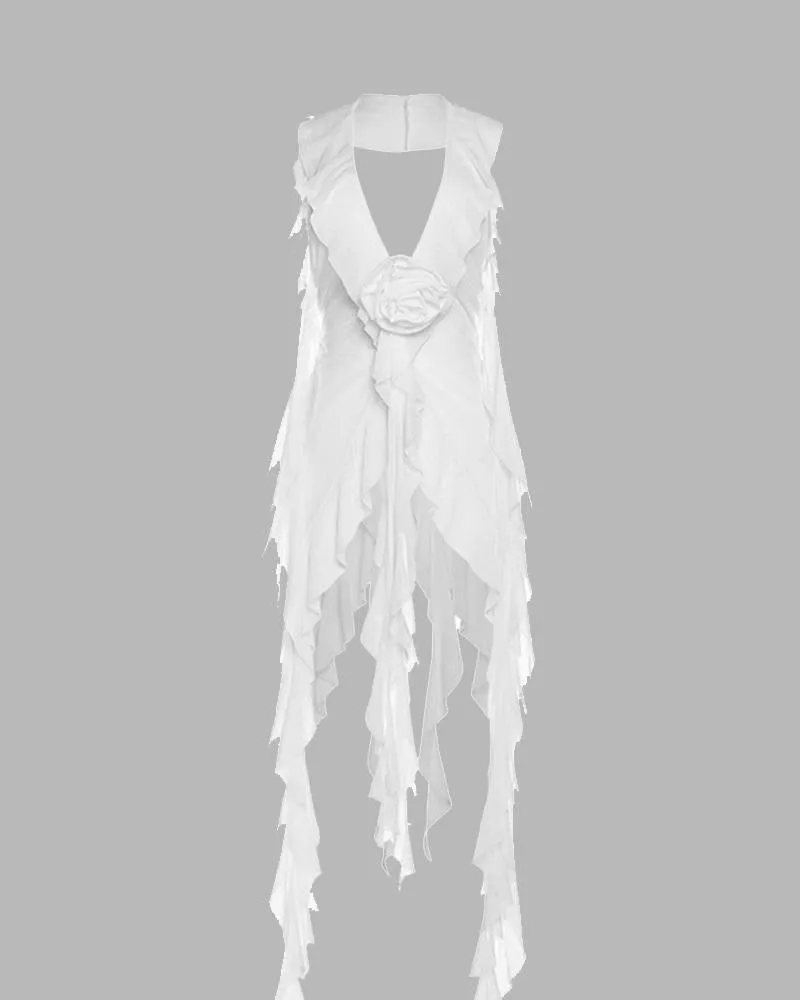 Ethereal Ruffle Stylish Tie Cover Up