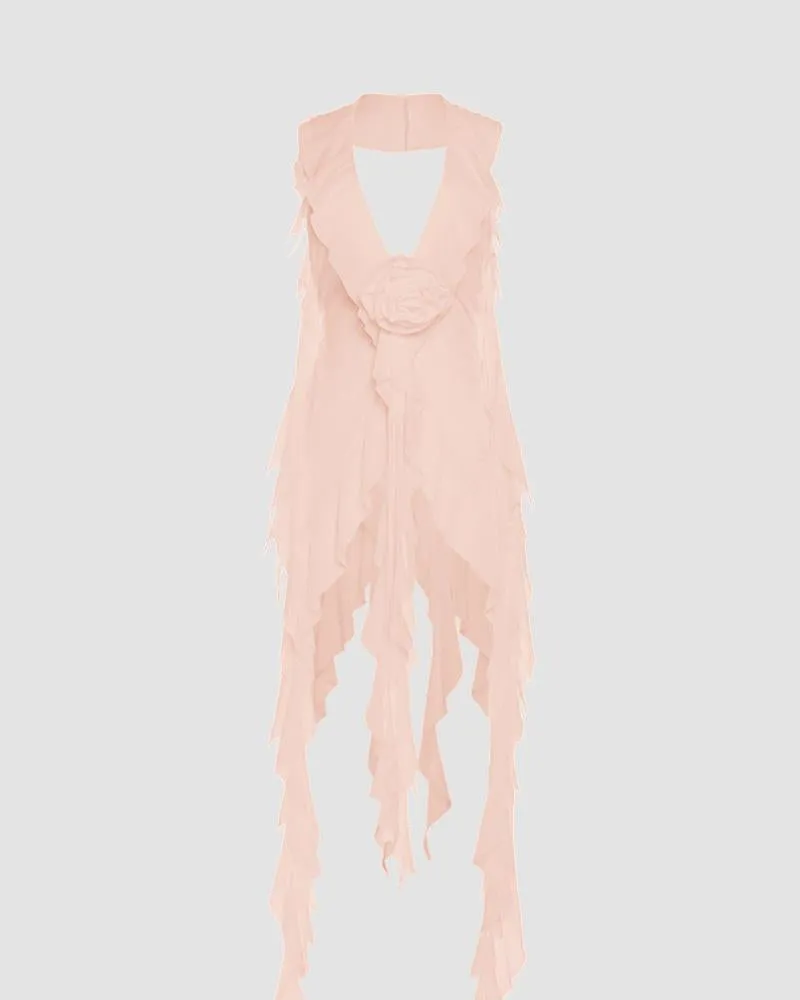 Ethereal Ruffle Stylish Tie Cover Up