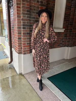 Fall Floral Midi Dress