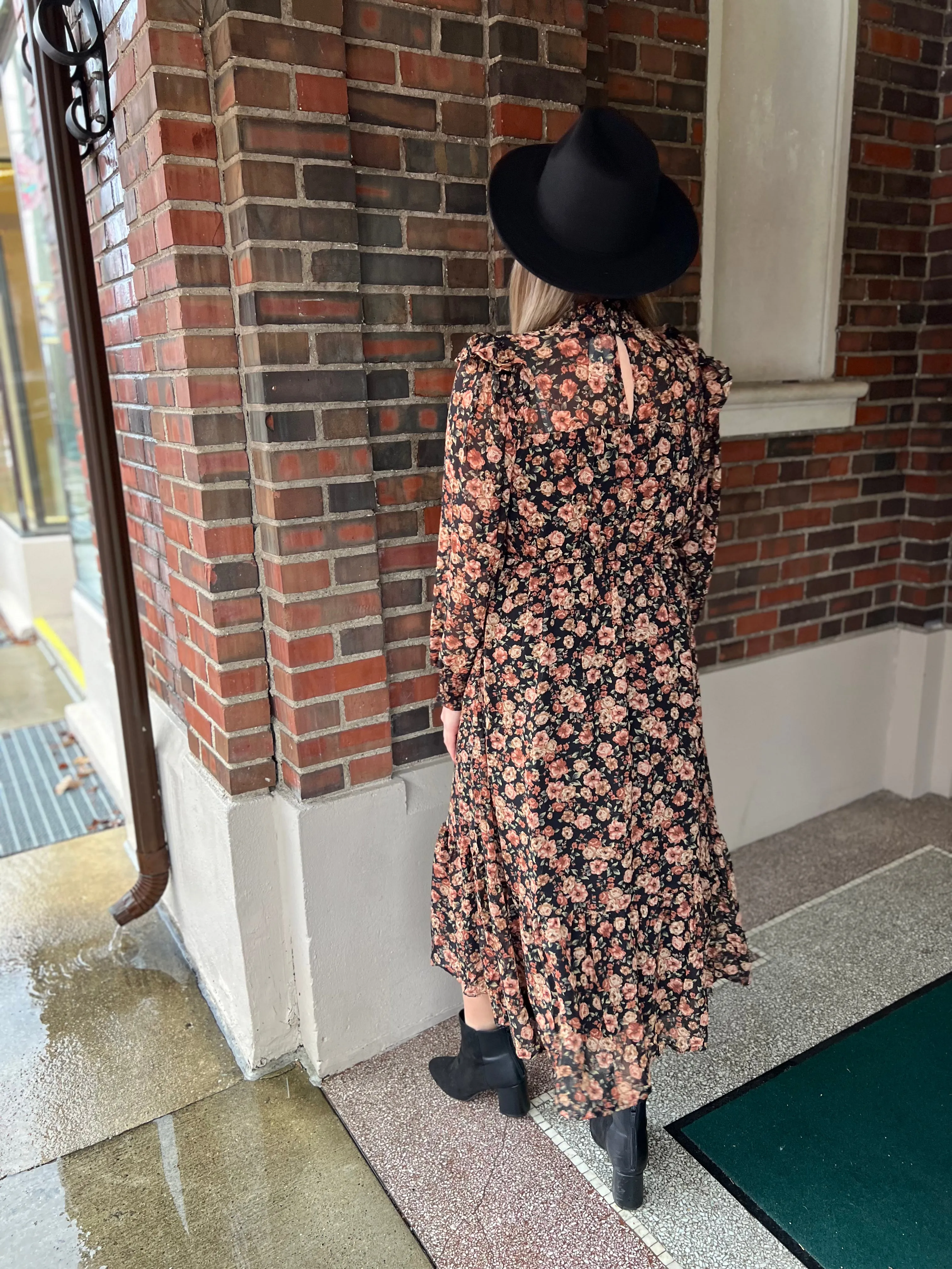 Fall Floral Midi Dress