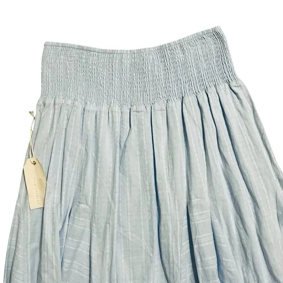FARMERS MARKET NWT Boho Light Blue Midi Skirt XL