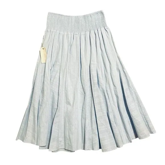 FARMERS MARKET NWT Boho Light Blue Midi Skirt XL