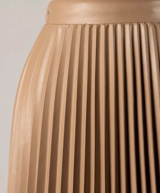 Faux Leather Pleated Mini Skirt