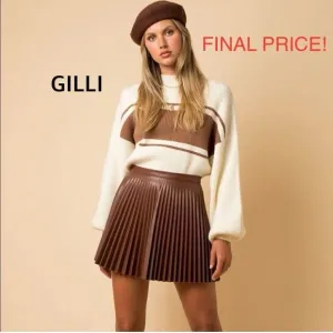 🔥FINAL PRICE!🔥NEW Gilli Pleated Vegan Leather Mini Skirts