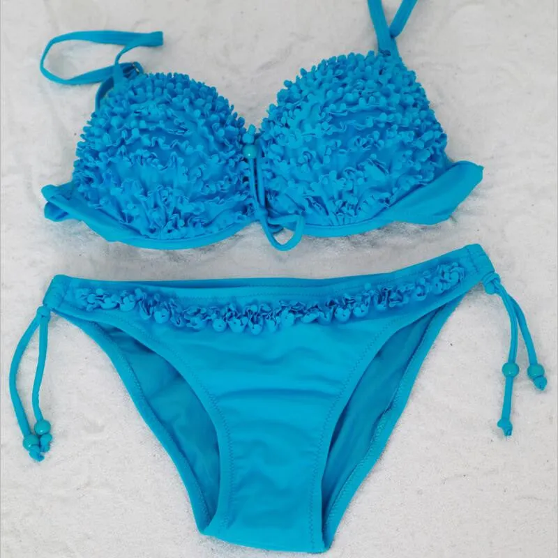 Floral Bikini Push Up Sexy Brazilian Deep V Swimwear Women Bikini Thong Swimsuit Bright Ladies Bathing Suit Beachwear
