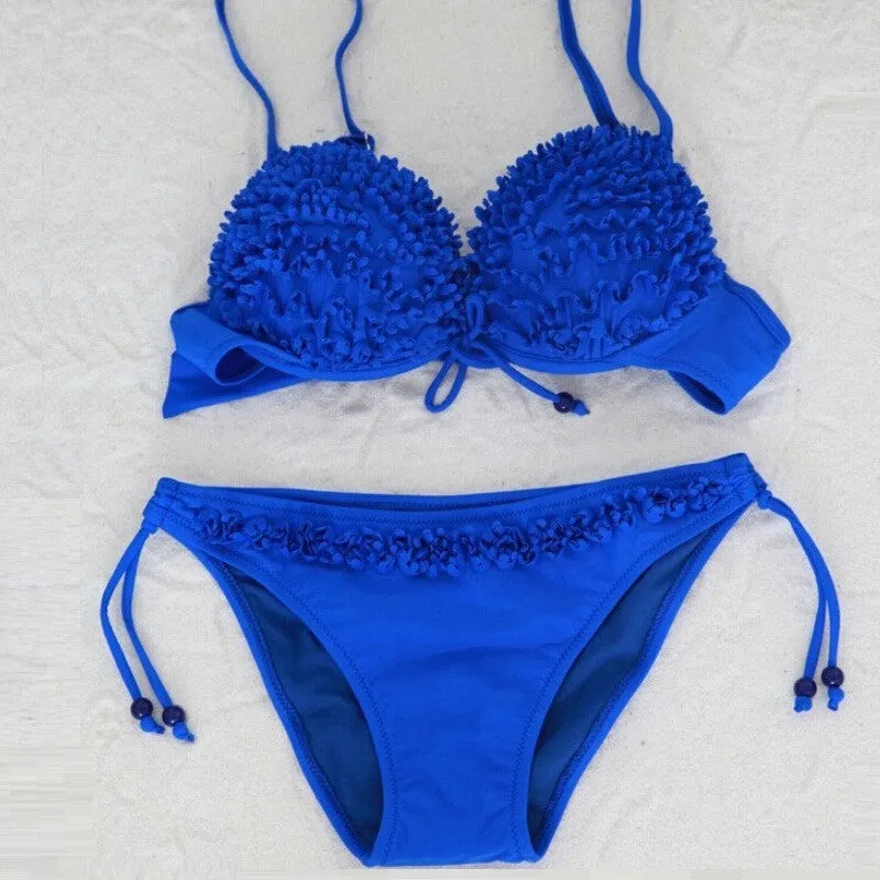 Floral Bikini Push Up Sexy Brazilian Deep V Swimwear Women Bikini Thong Swimsuit Bright Ladies Bathing Suit Beachwear