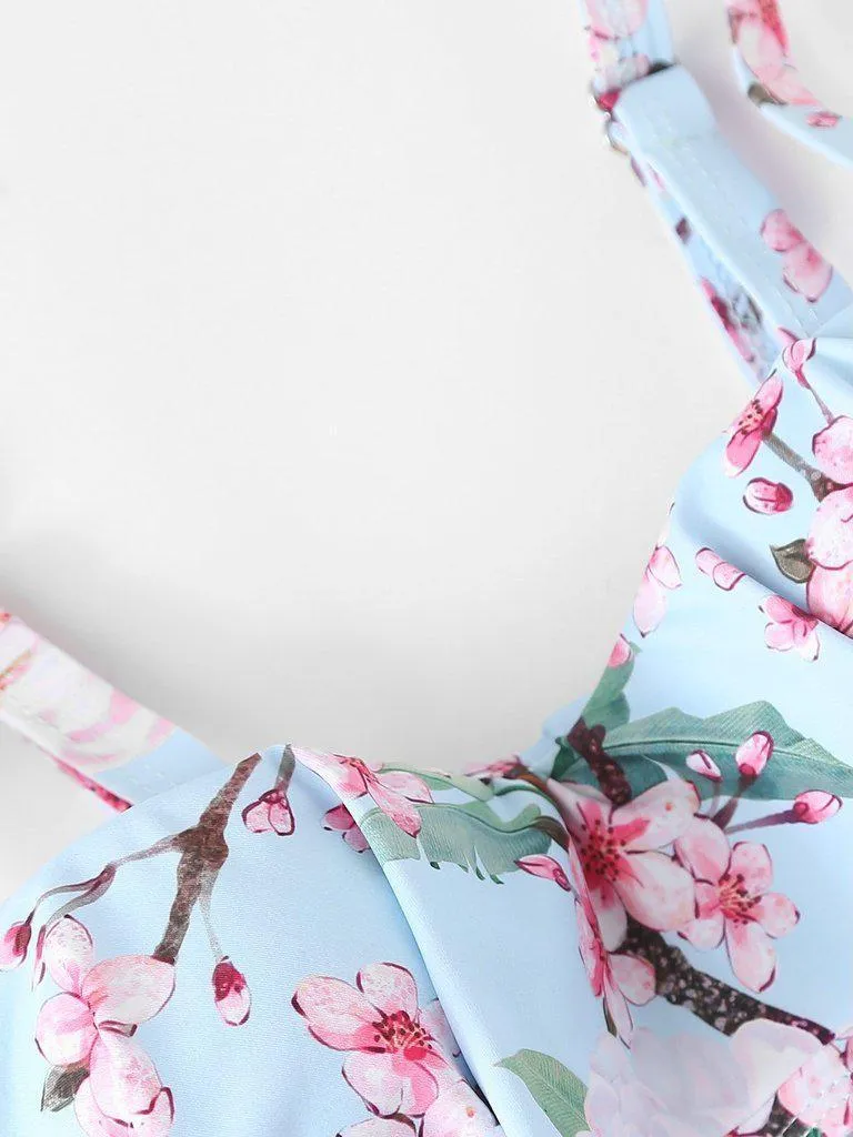 Flower Print Flounce Swimsuit