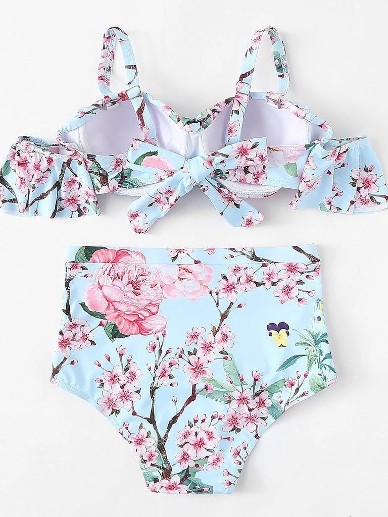 Flower Print Flounce Swimsuit