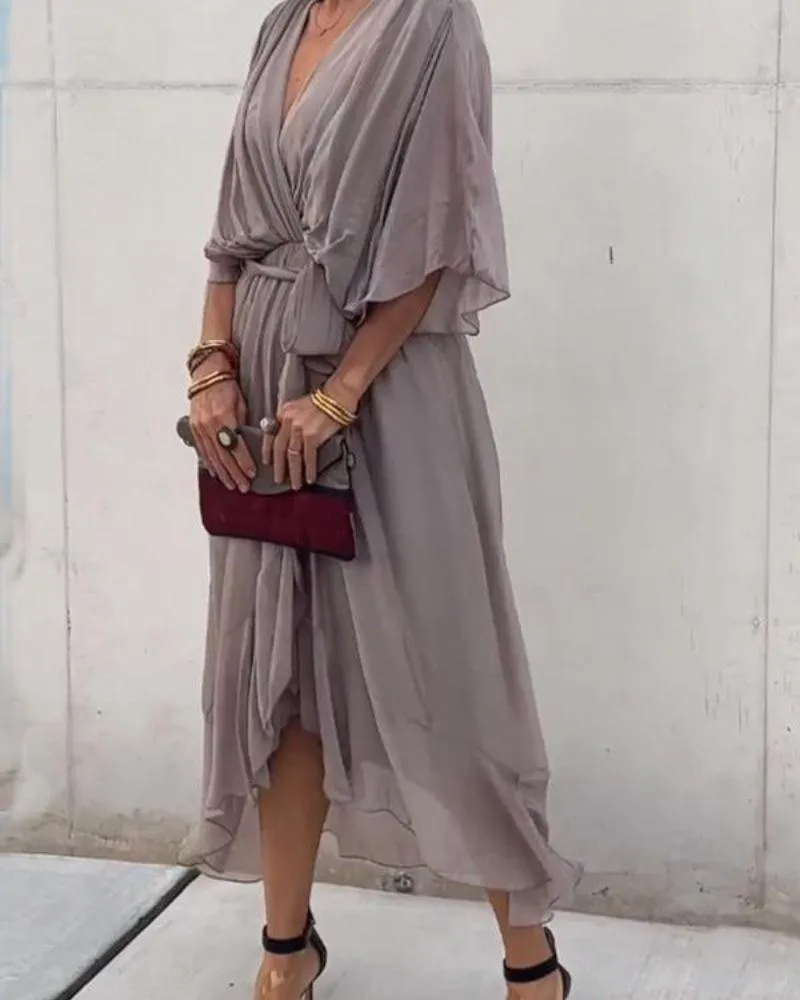 Flowy Belleza™ | Women's Crossed Midi Dress | Lightweight Fabric, Adjustable Straps & Flattering Silhouette