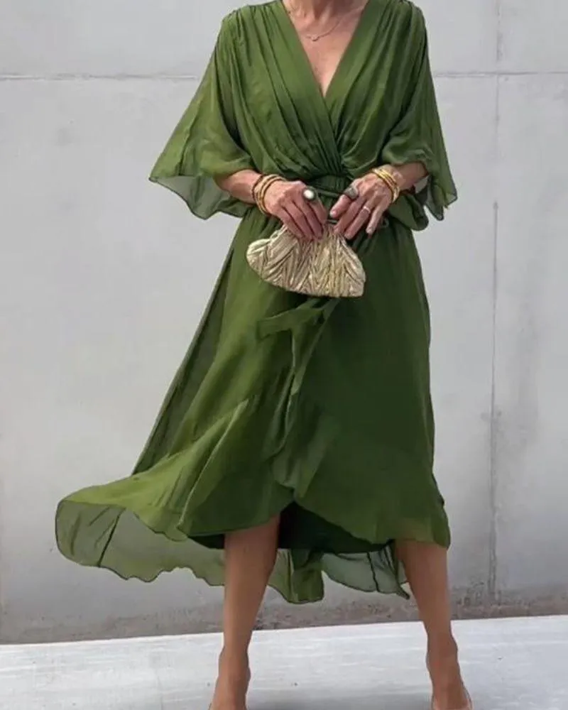 Flowy Belleza™ | Women's Crossed Midi Dress | Lightweight Fabric, Adjustable Straps & Flattering Silhouette