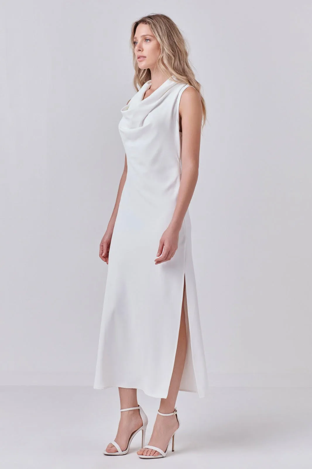 Flowy Neckline Long Dress