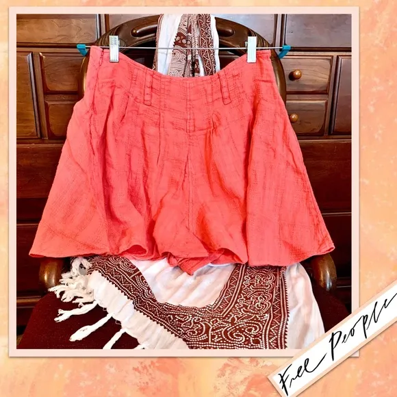 Free People Daze Away Mini Skort in Coral