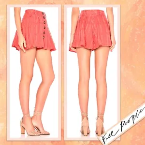 Free People Daze Away Mini Skort in Coral