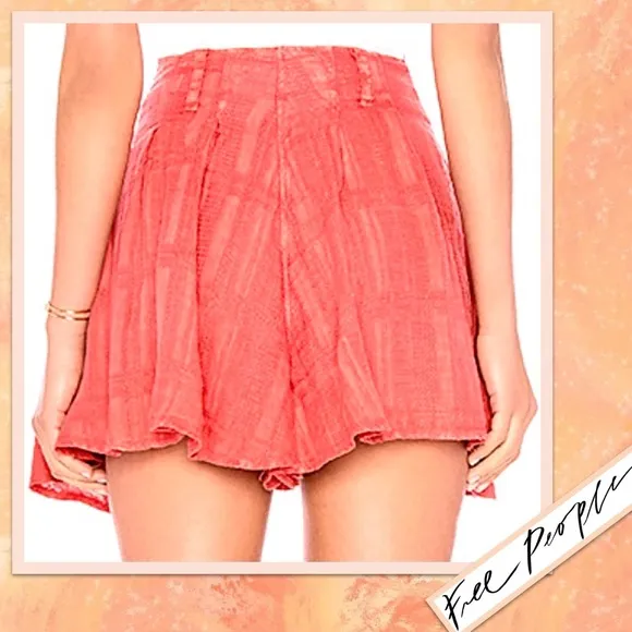 Free People Daze Away Mini Skort in Coral