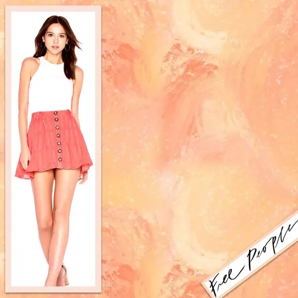 Free People Daze Away Mini Skort in Coral