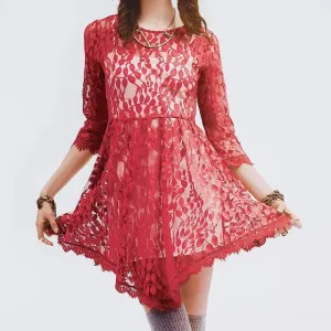 Free People Floral Mesh Lace Dress Size 6