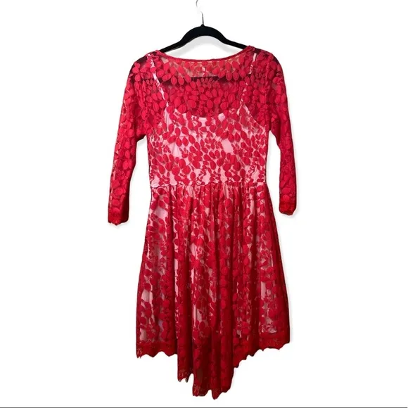 Free People Floral Mesh Lace Dress Size 6