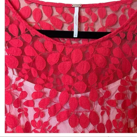 Free People Floral Mesh Lace Dress Size 6