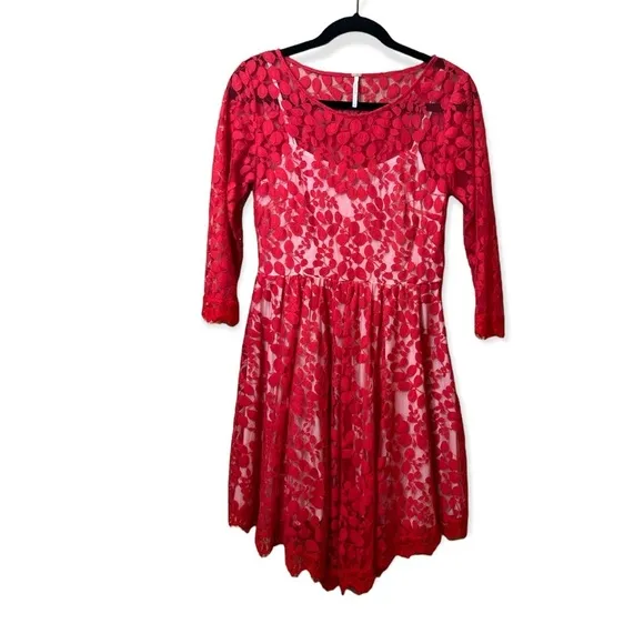 Free People Floral Mesh Lace Dress Size 6