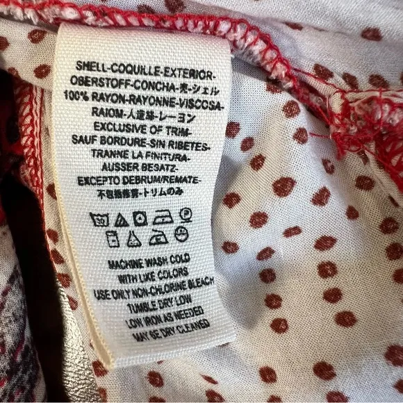FREE PEOPLE Paradise Midi Handkerchief Skirt Pimento Combo Boho Bohemian Size 10