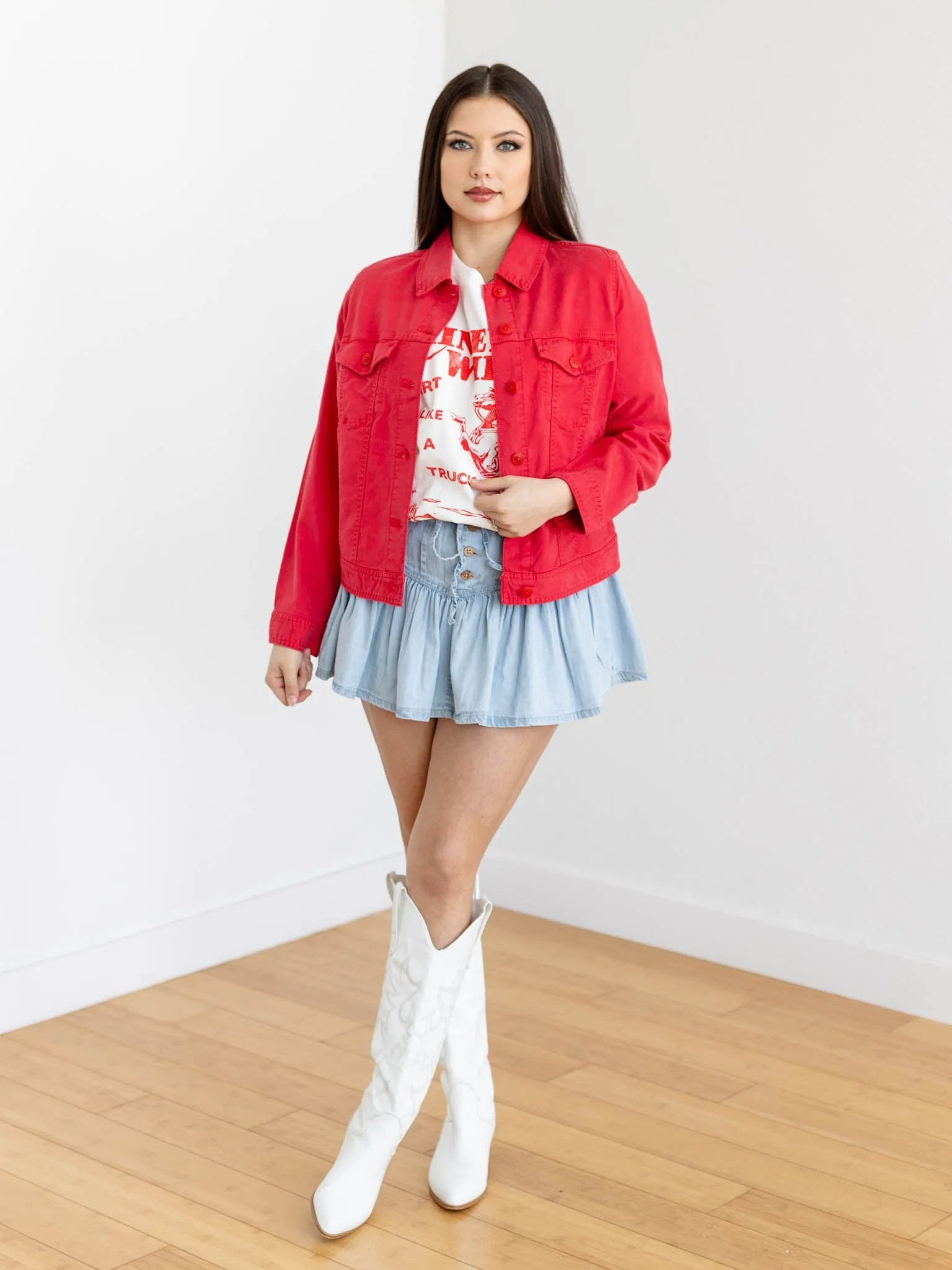 Free People Roselle Denim Mini Skirt
