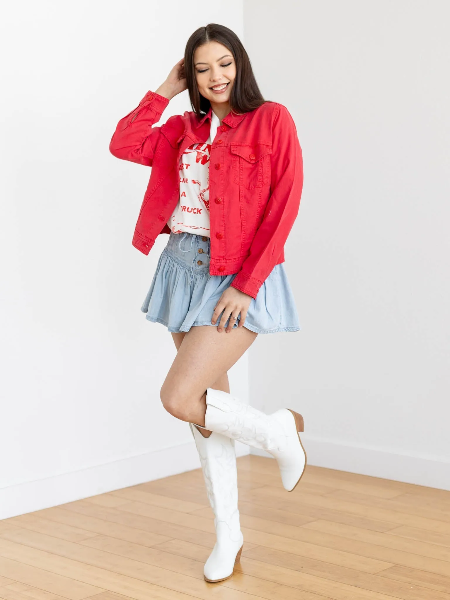 Free People Roselle Denim Mini Skirt