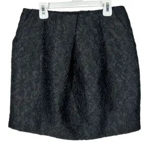 FRNCH Lucy Paris Black Embroidered Pleated Mini Skirt NWT Size Medium