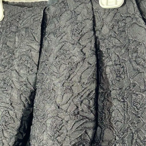 FRNCH Lucy Paris Black Embroidered Pleated Mini Skirt NWT Size Medium