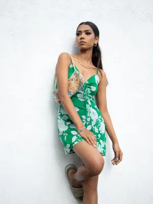 Front Tie-Up Mini Dress