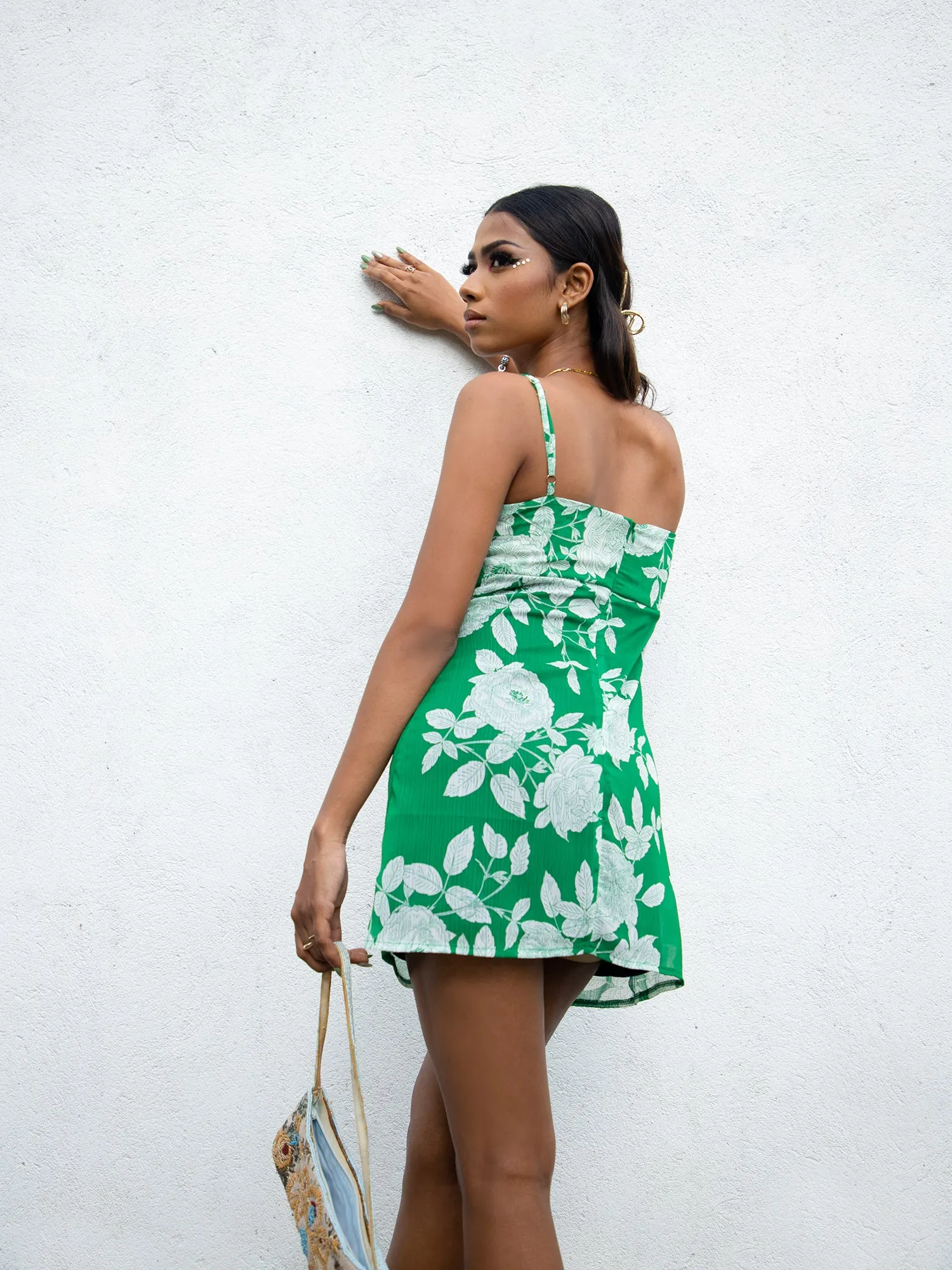 Front Tie-Up Mini Dress