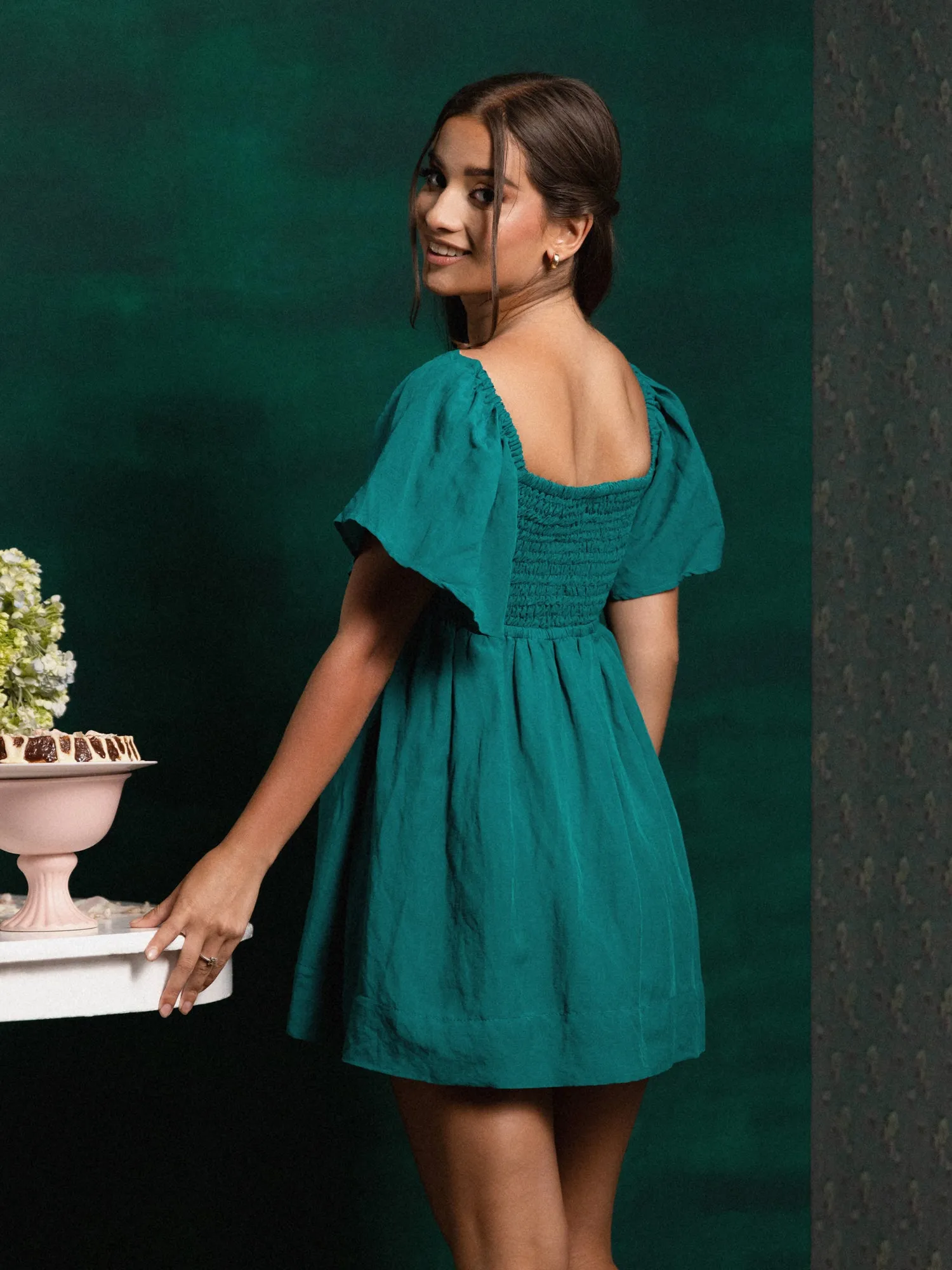 Front Tie Up Mini Dress