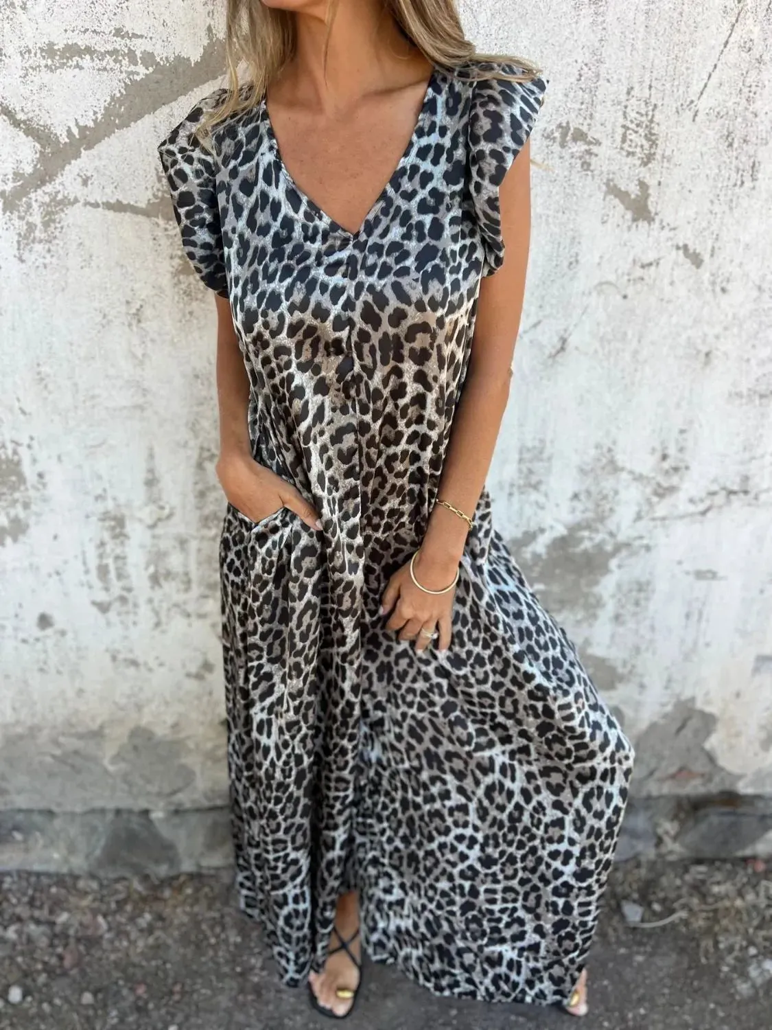 Full Size V-Neck Cap Sleeve Wide Leg Jumpsuit Plus Size