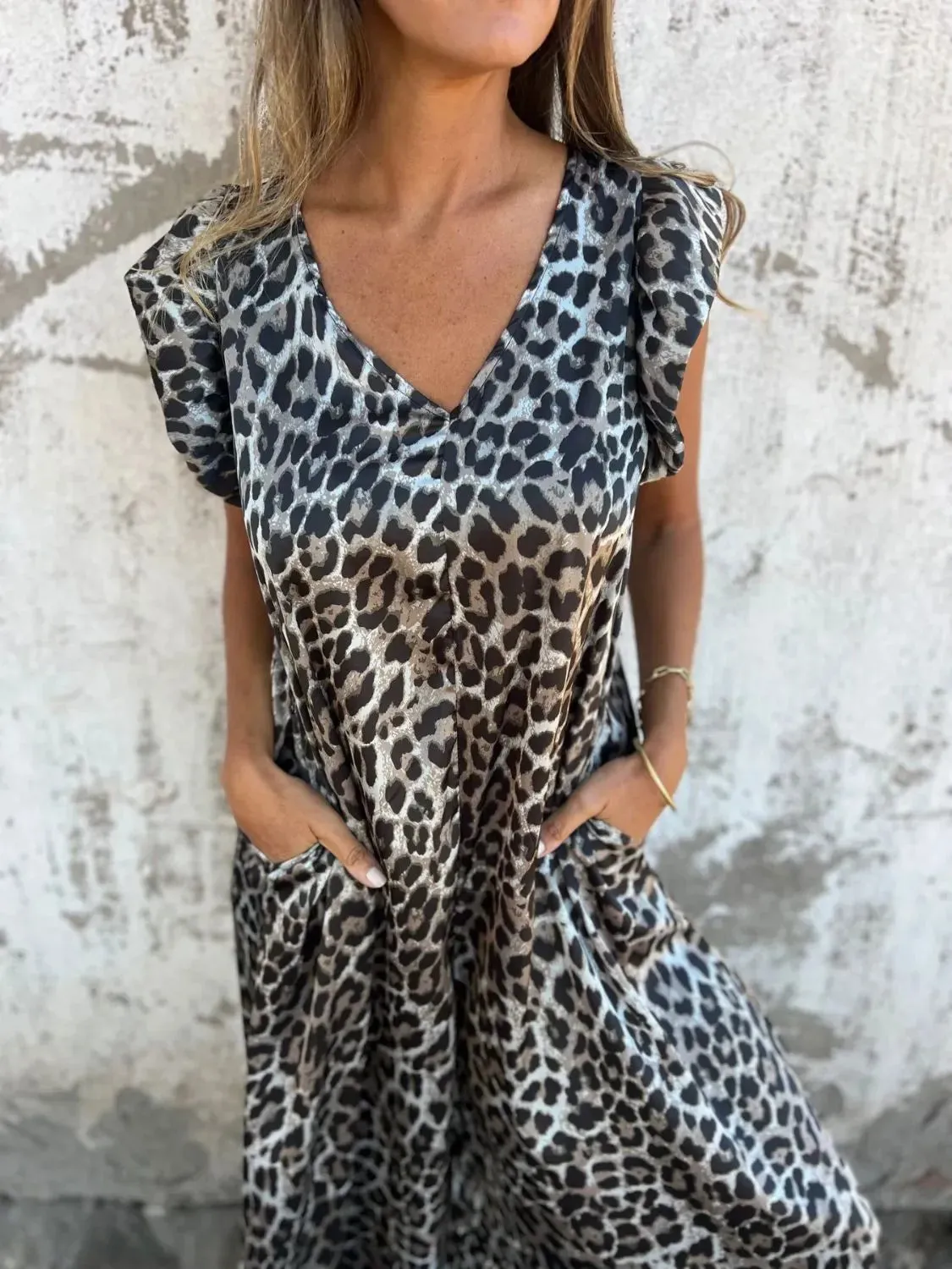 Full Size V-Neck Cap Sleeve Wide Leg Jumpsuit Plus Size
