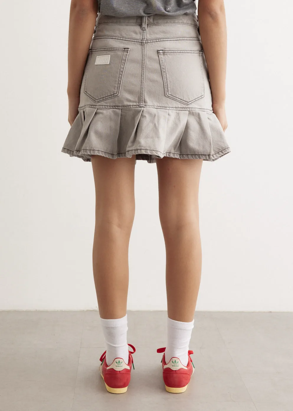 Future Denim Pleated Mini Skirt