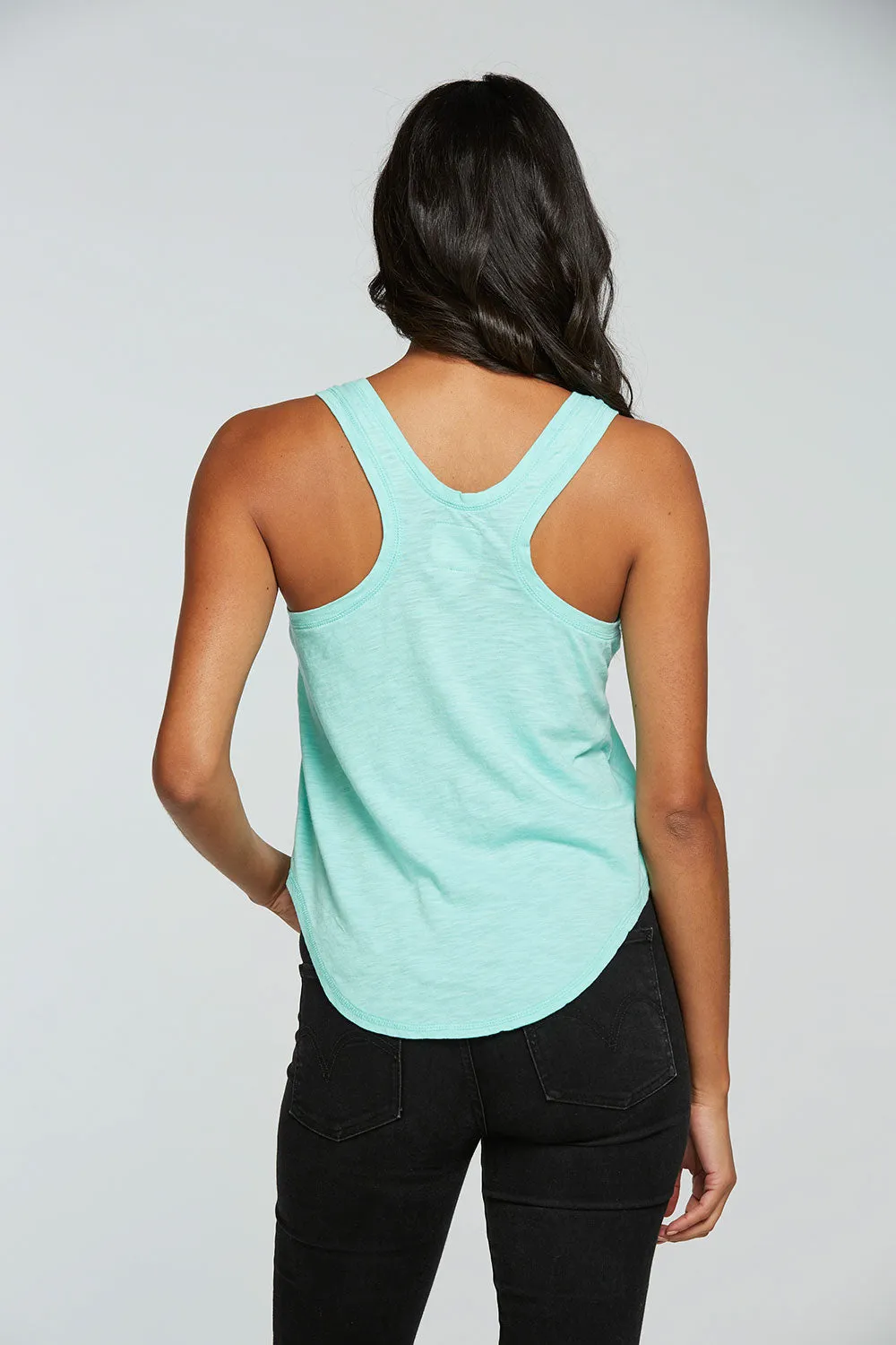 Gauze Jersey Hi Lo Shirttail Racerback Tank