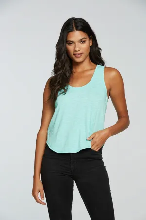 Gauze Jersey Hi Lo Shirttail Racerback Tank