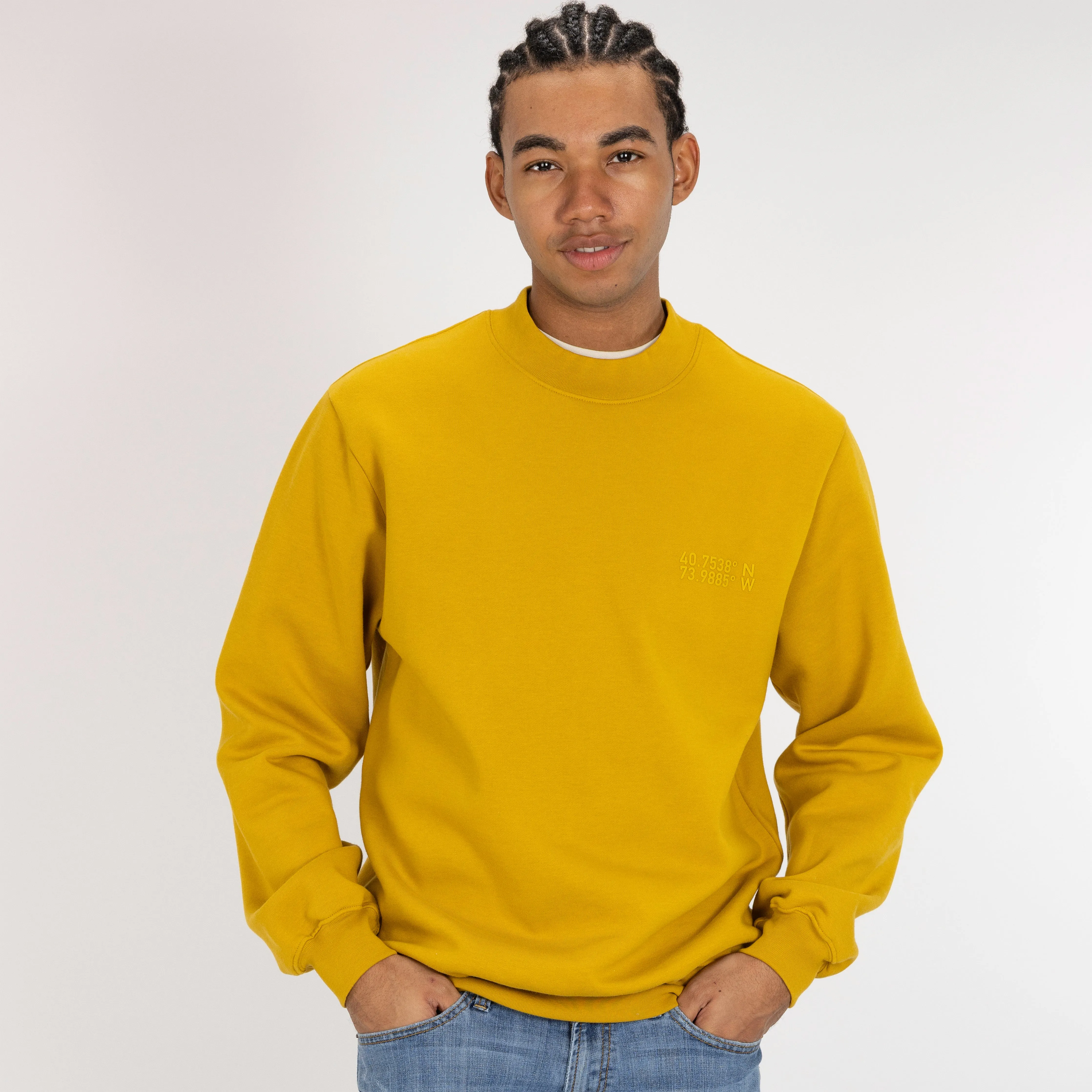 Gender Neutral Oversized Fleece Crew Sweatshirt - Tawny Olive