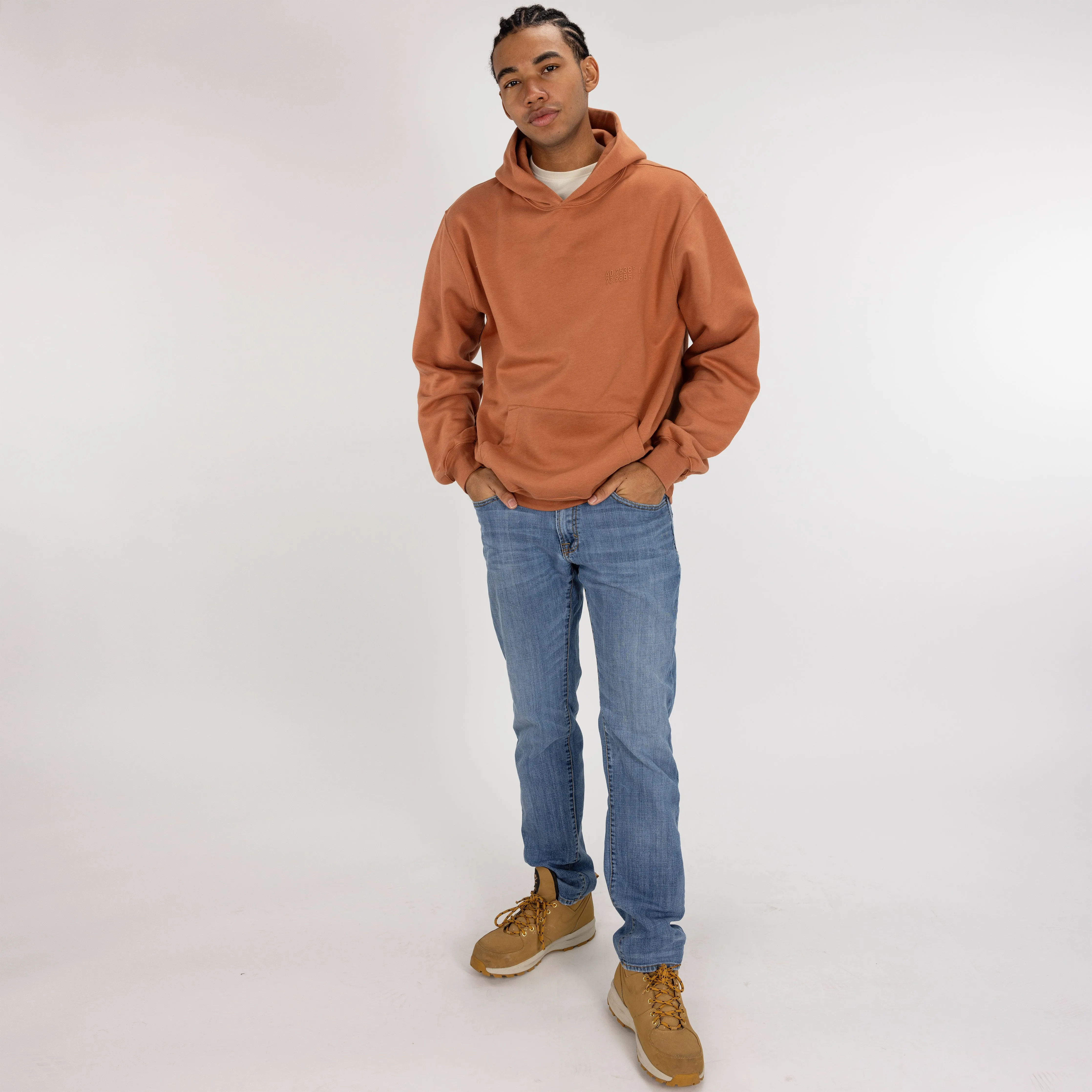 Gender Neutral Oversized Fleece Hoodie - Amber Brown