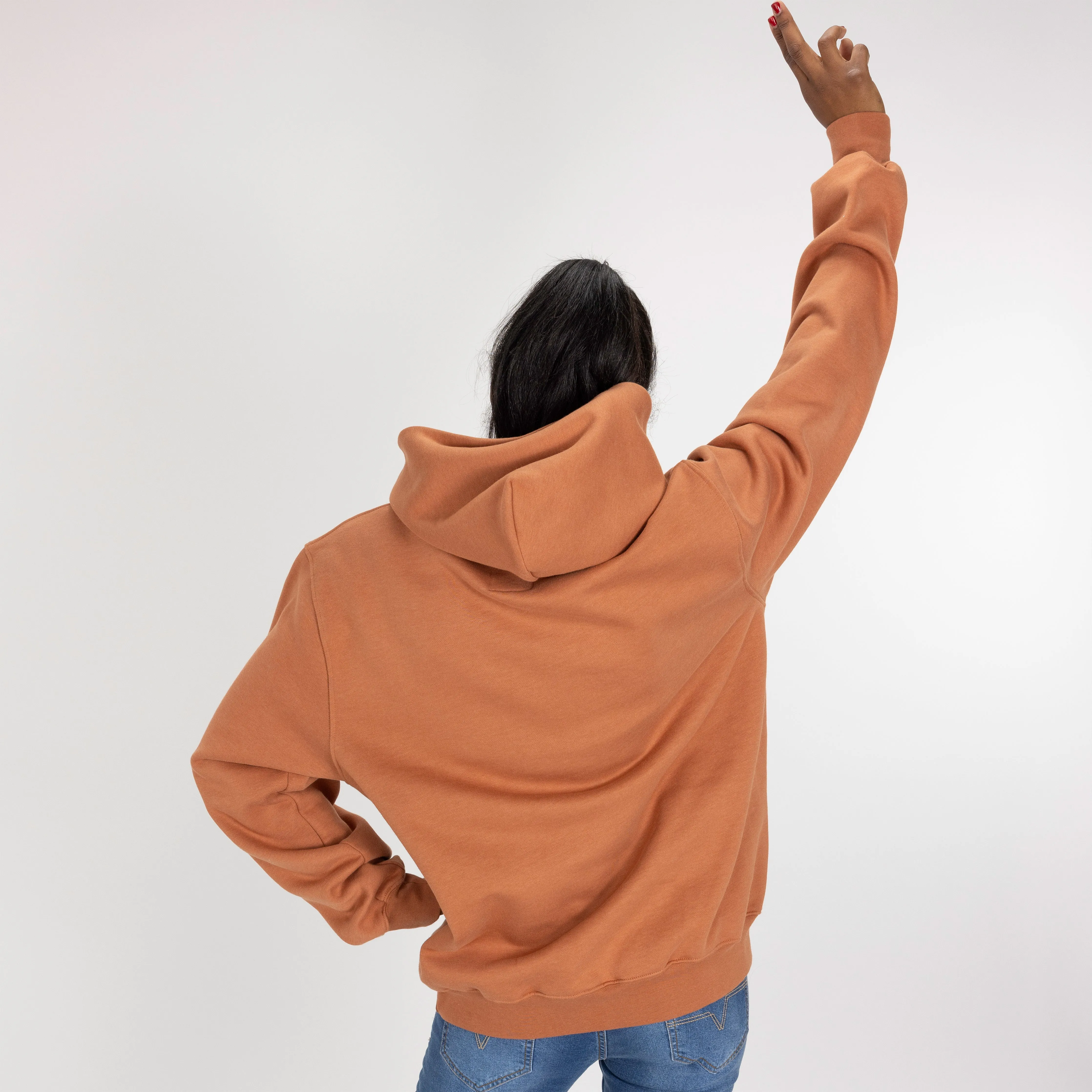 Gender Neutral Oversized Fleece Hoodie - Amber Brown