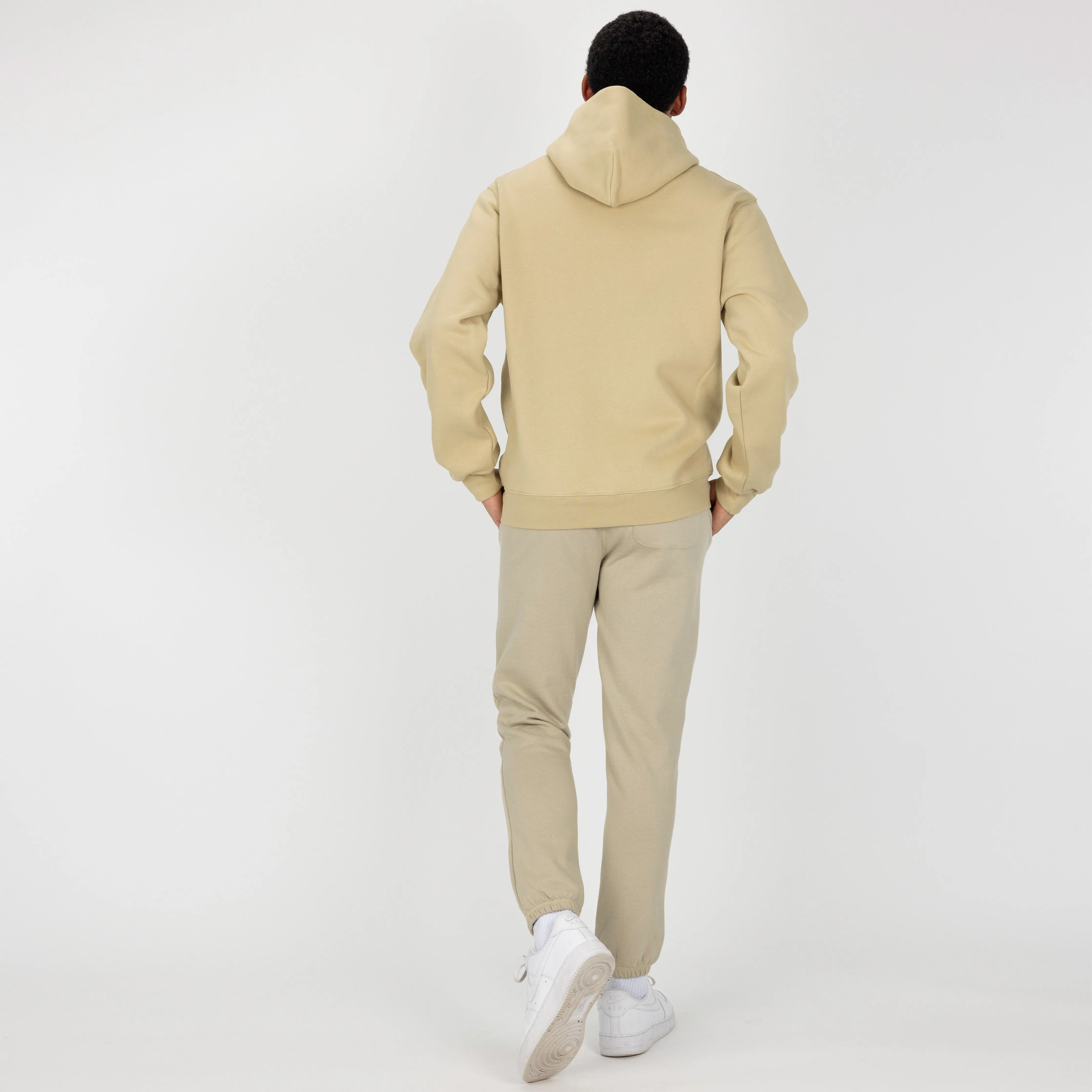 Gender Neutral Oversized Fleece Hoodie - Pale Khaki