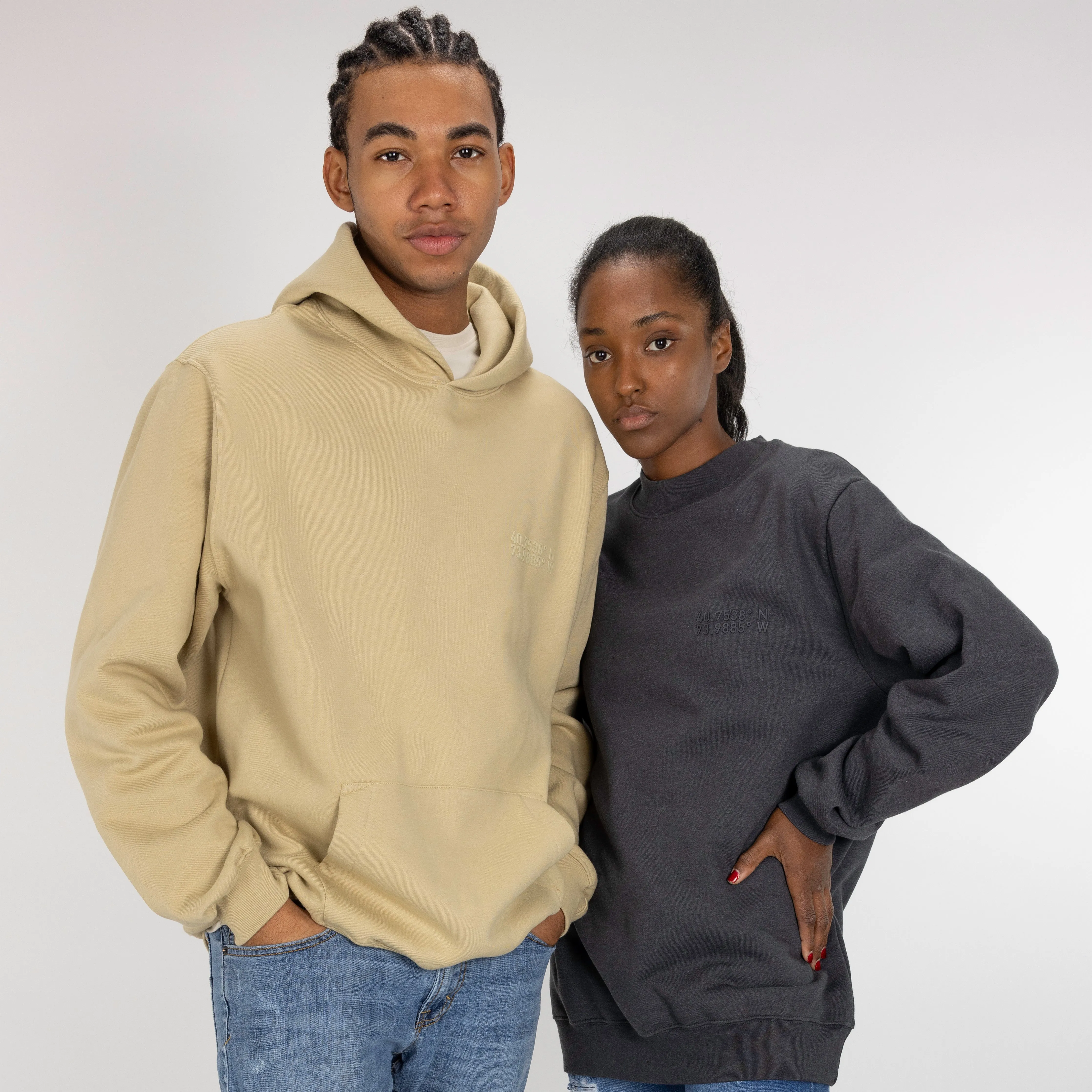 Gender Neutral Oversized Fleece Hoodie - Pale Khaki