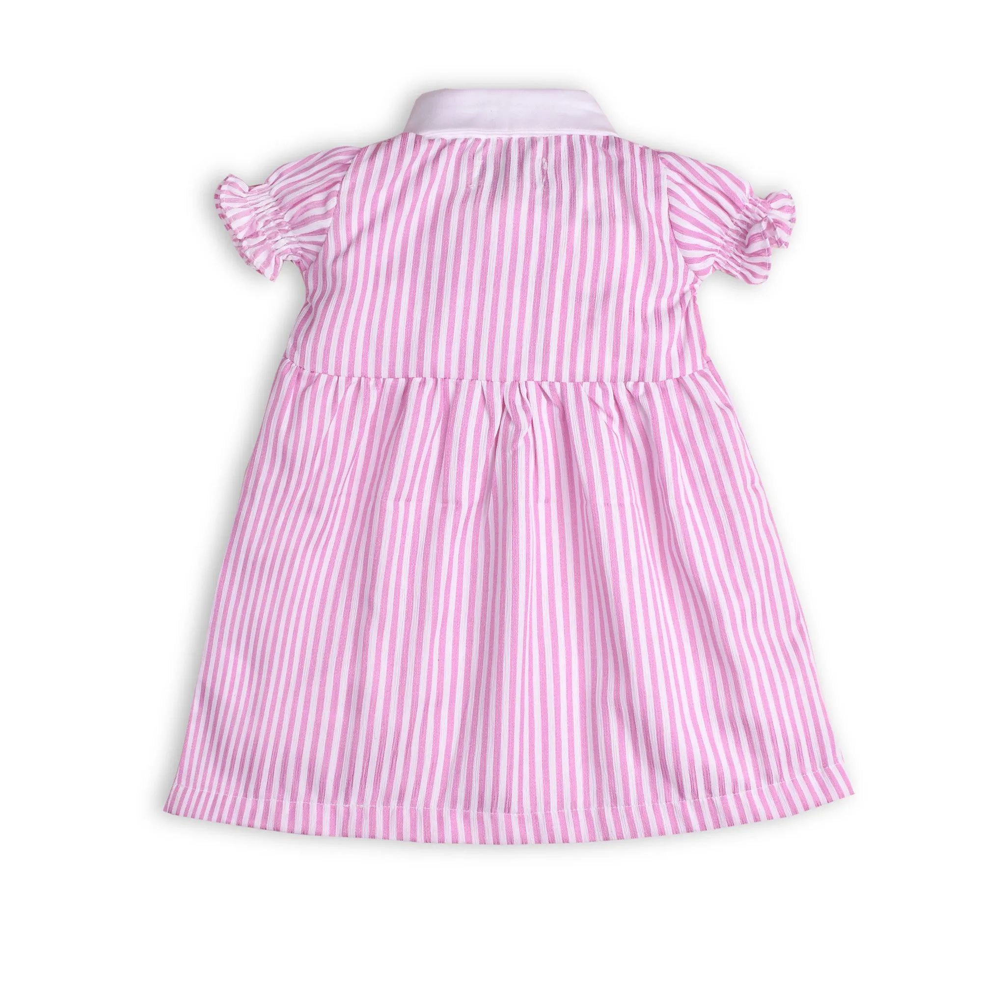 Girls Striped Frill Dress