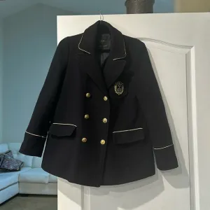 Gorgeous wool navy Zara coat size small