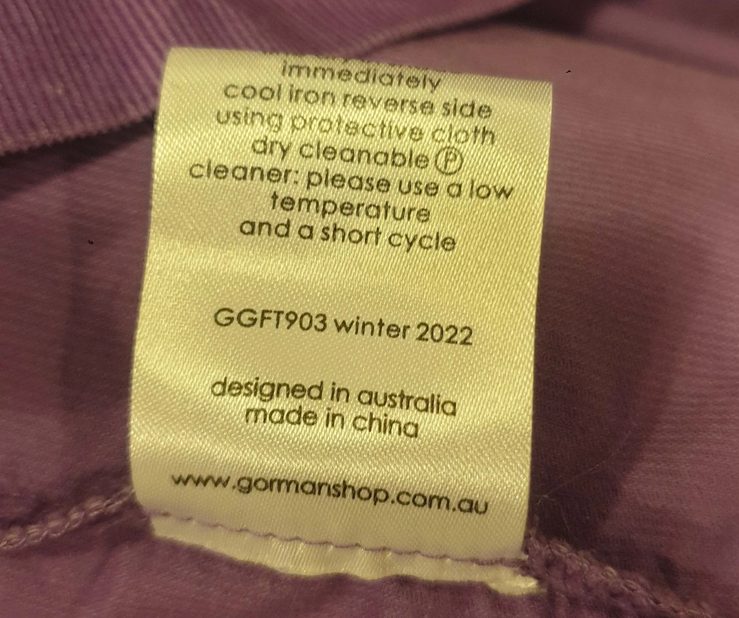 Gorman purple cord tiered shirt style dress size 16