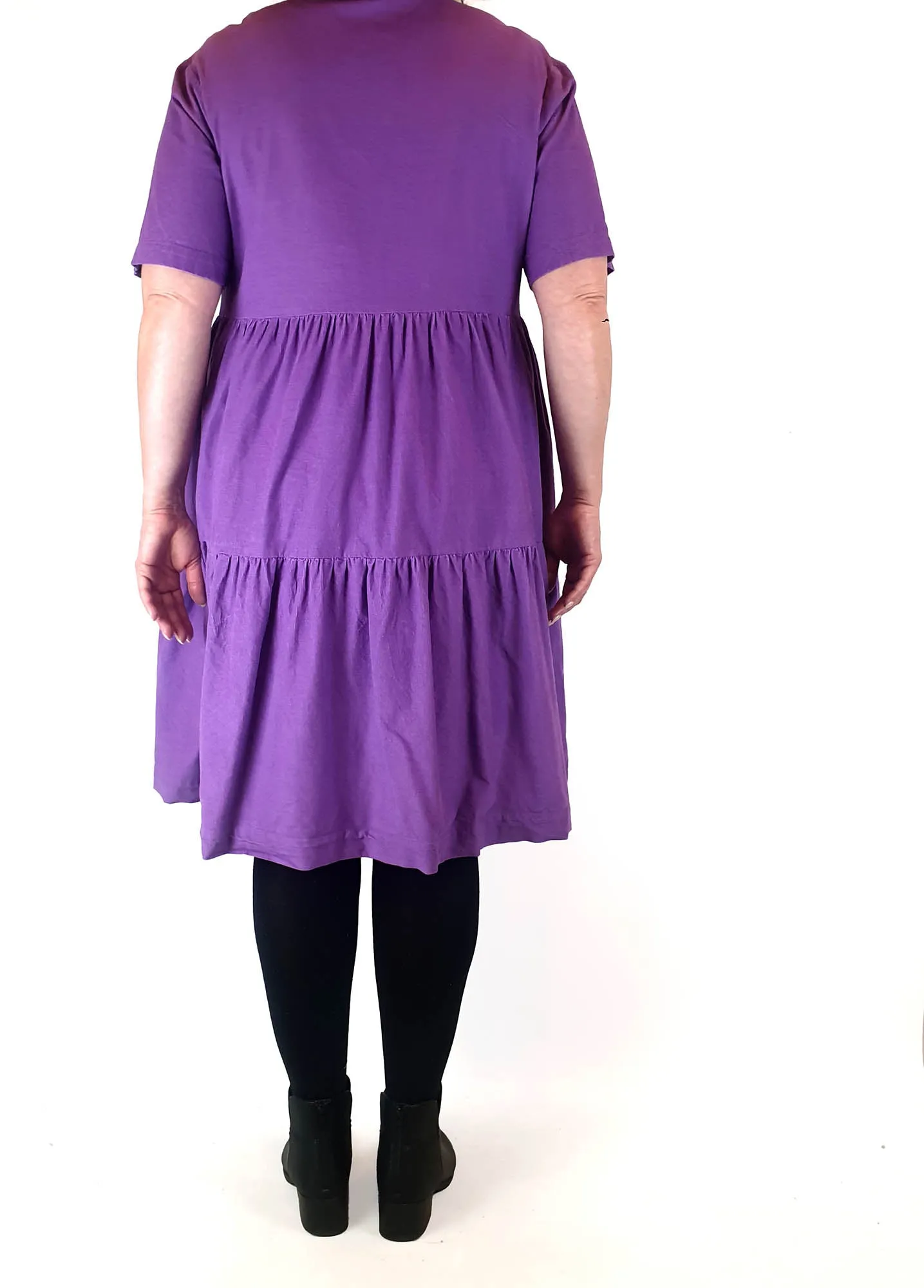 Gorman purple cord tiered shirt style dress size 16