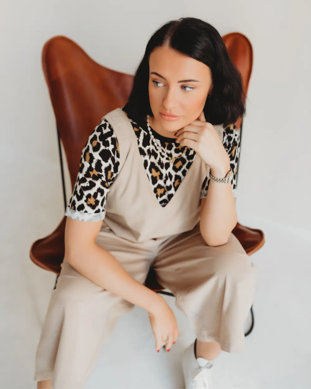 Grace Beige Wide Leg Jumpsuit
