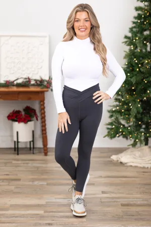 Graphite Buttery Soft Crossover Waist Leggings