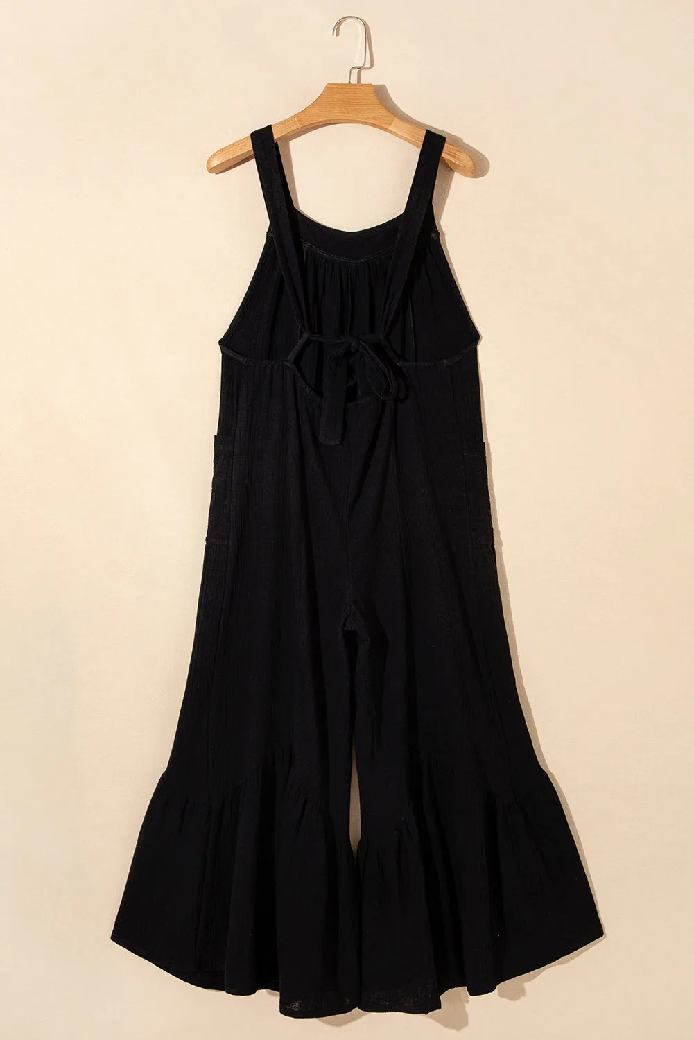 Gray Wide Leg Ruffle Jumpsuit